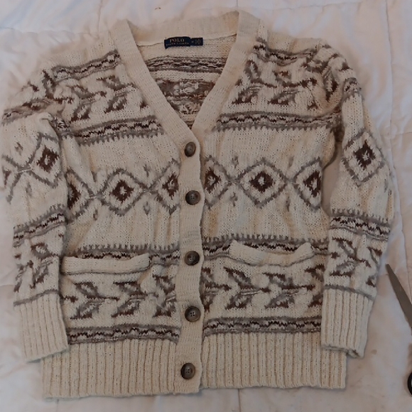 Ralph Lauren Sweaters - Polo Ralph Lauren Cream Aztec Southwest Style Womens wool blend Cardigan Sweater